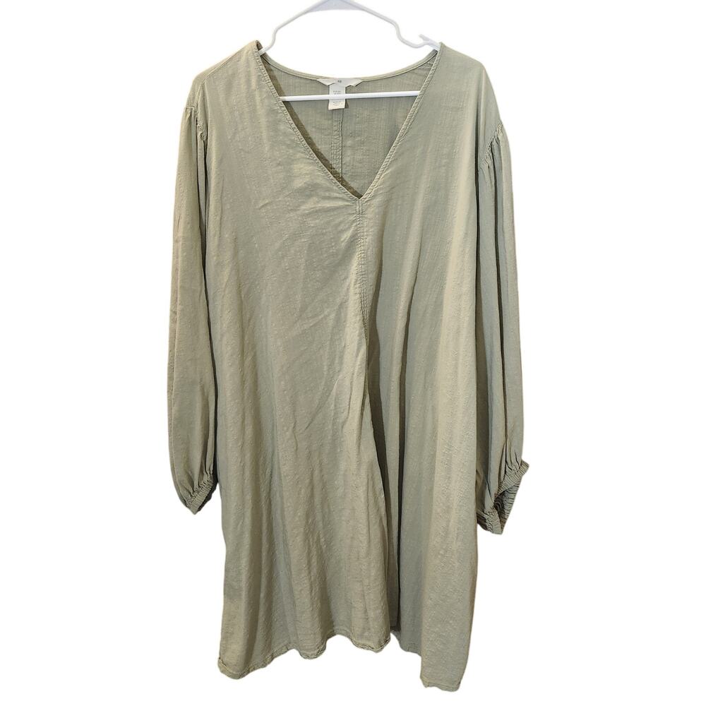 H&M Knee-Length Tunic Dress in Sage Green Size 2XL